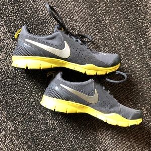 Grey and Yellow Nike Memory Foam Sneakers